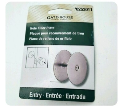 SET of 2 Gatehouse Entry Hole Filler Plate 0253011 (NEW) nickel finish 