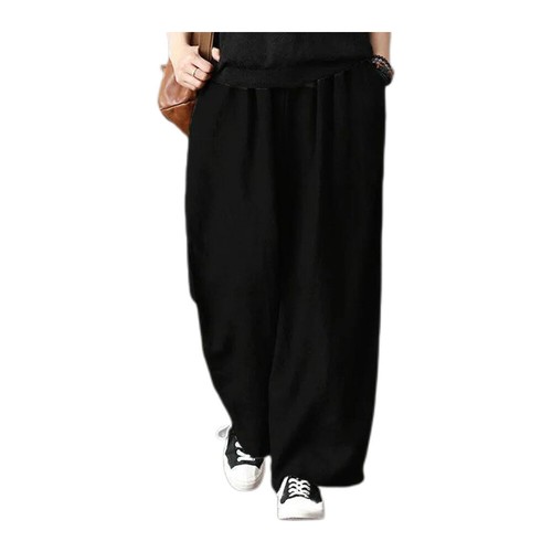 Retro Trousers Wide Leg Pants Baggy Pants Bottoms Loose Leisure Pants Solid ⚝ - Picture 7 of 20