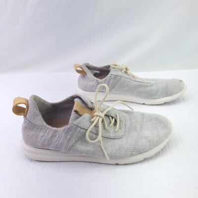 TOMS Del Rey Size Gray Lace Up Sneakers Womens Casual Lightweight Shoes 