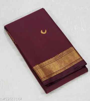 Cotton silk Chandrakor zari butta paithani saree with Contras Blouse Piece