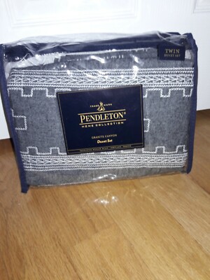 Pendleton Granite Canyon Twin Duvet Set With 1 Standard Sham In Charcoal 
