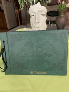 Embossed Vintage 10” X 7” Photo Album with American Eagle, black pages