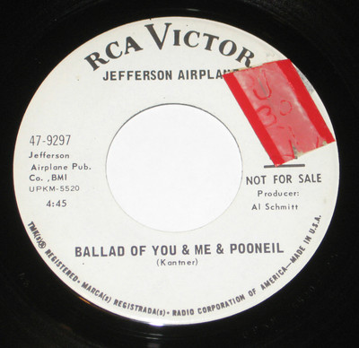 Jefferson Airplane 7'' 45 PROMO HEAR PSYCH Ballad Of You & Me & Pooneil Two Heads