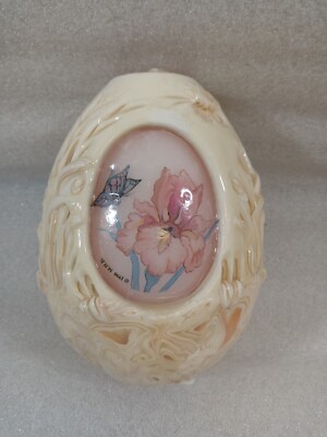 Melanie H Demmon Wax Candle Hand Carved Sculpted Floral Butterfly Vintage 1990