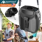 10000mAh Portable Waist Clip Fan Hanging Cooling USB Rechargeable Power Bank Fan