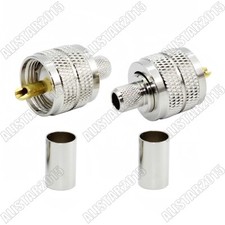 10 x UHF PL259 Male Plug Crimp Connector For RG5 RG6 5D-FB LMR300 RF Coax Cable