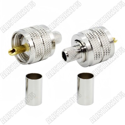 10 x UHF PL259 Male Plug Crimp Connector For RG5 RG6 5D-FB LMR300 RF Coax Cable