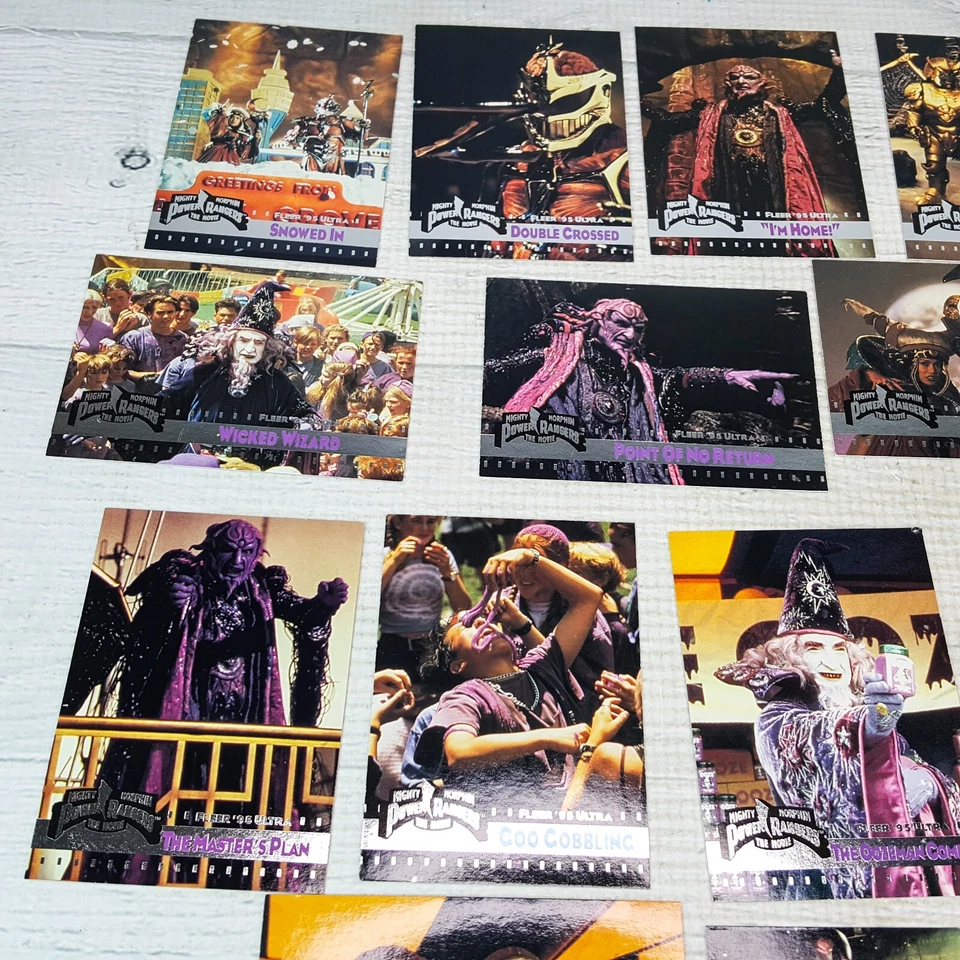 Vintage Mighty Morphin Power Rangers Movie Trading Cards LOT 13pc Fleer 1995 - Image 4 of 4