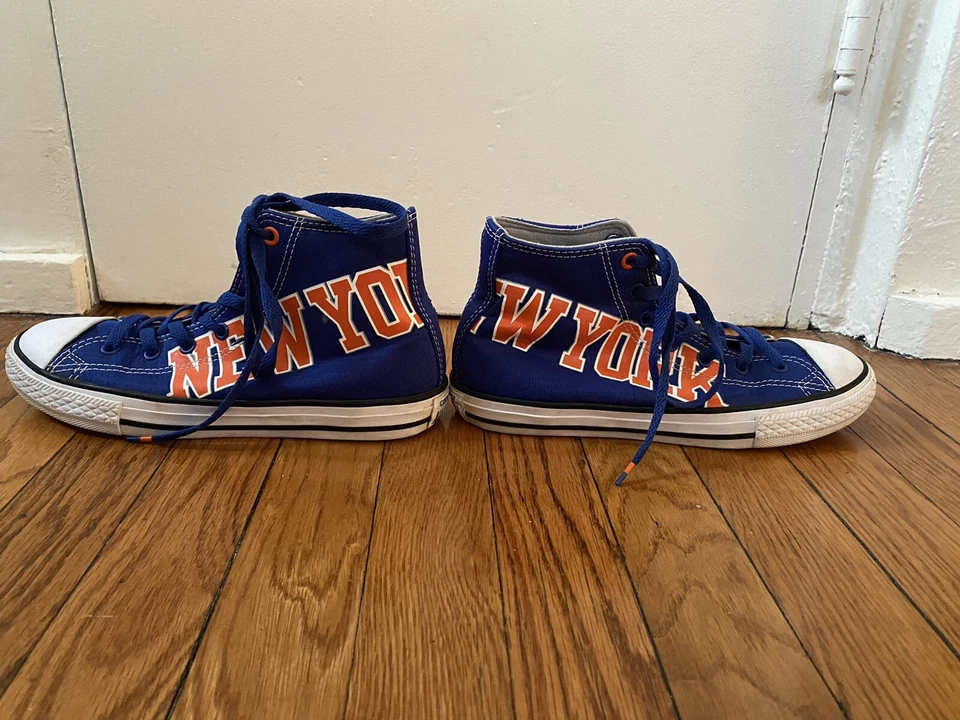 Zapatillas altas Converse Chuck Taylor NBA New York Knicks azul naranja para niños 5 Foto 3 de 4