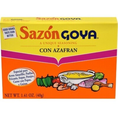 Sazon GOYA with Azafran (Saffron) | 1.41 Oz. | 8 Packets