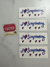 New Creative Memories  I Love Scrapbooking  Set of 4  Scrapbook Stickers, Rare 