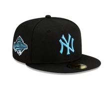 NY Yankees New Era 1996 WS Patch Hat Black Neon Logo Size 7 7/8 Snake Print UV🐍