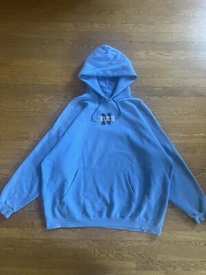 Vintage Baby Blue Nike Spell Out Center Swoosh Hoodie