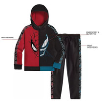 Spiderman Character Beautiful Boys 2-piece Fleece Jogger Set - Size: M 8