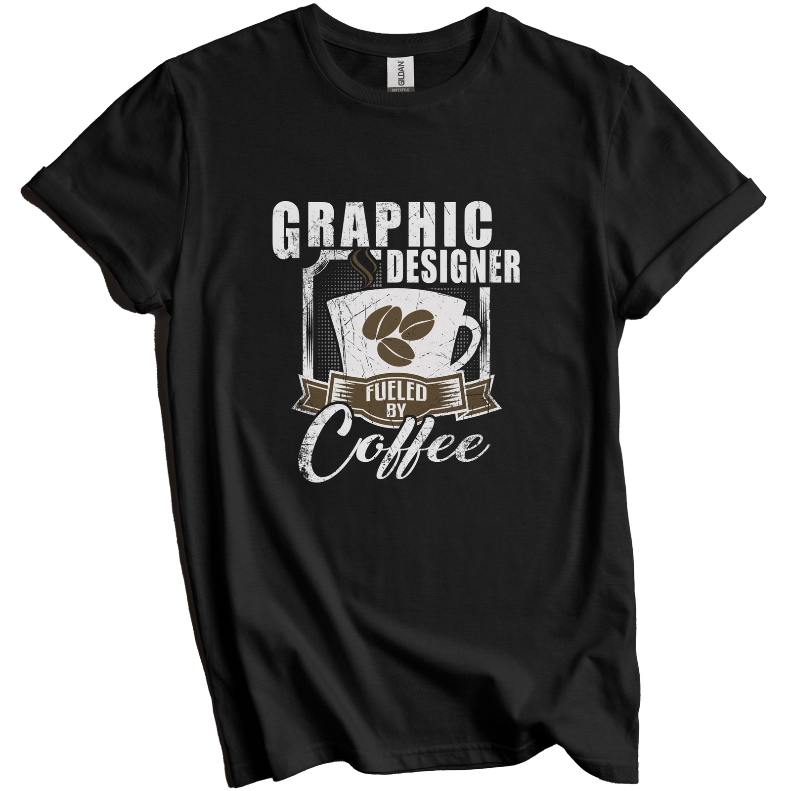 Graphic Designer Fueled By Coffee Funny T-Shirt Gift for Graphic