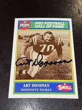 Art Donovan Autographed Signed 1990 Swell Pro Football Hall Of Fame Card #62