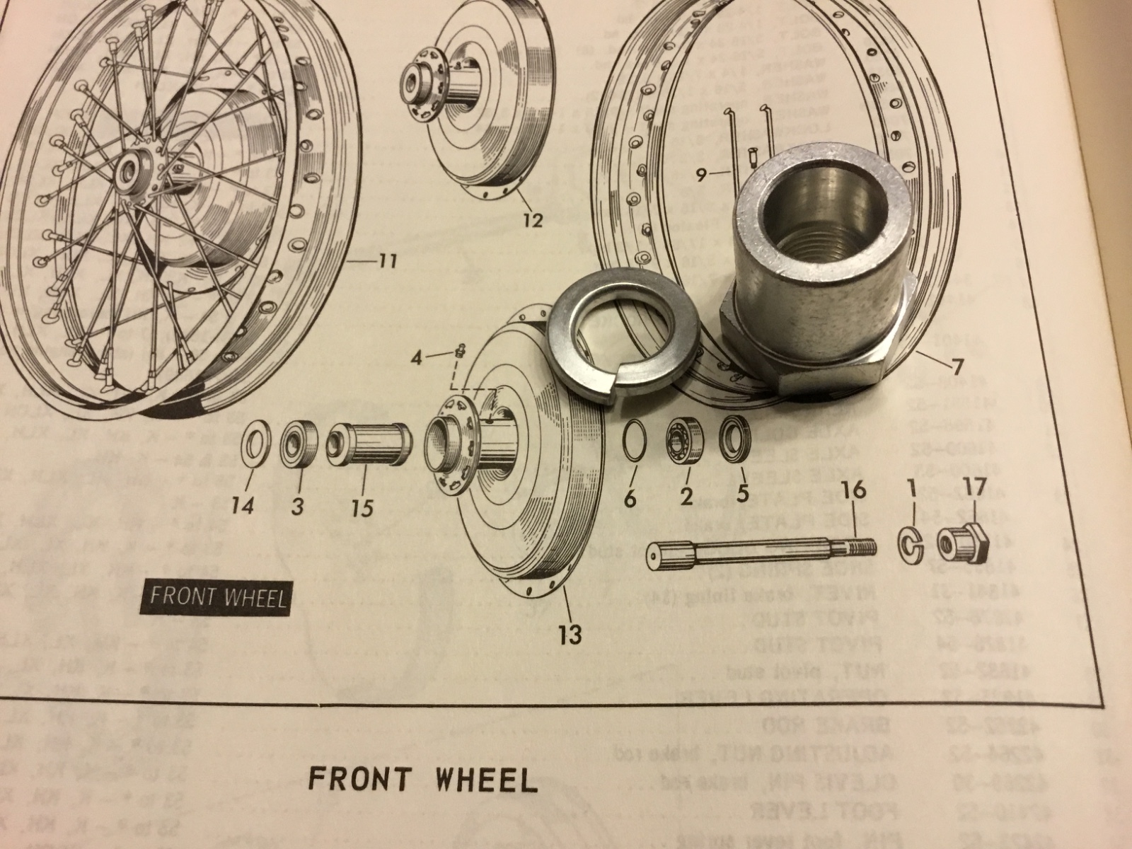 Harley KModel & Sportster Front Axle Nut 19521972 XL XLH XLCH KH OEM