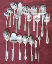 Mixed Miscellaneous Lot of 18 Stainless Flatware Serving Pieces uu