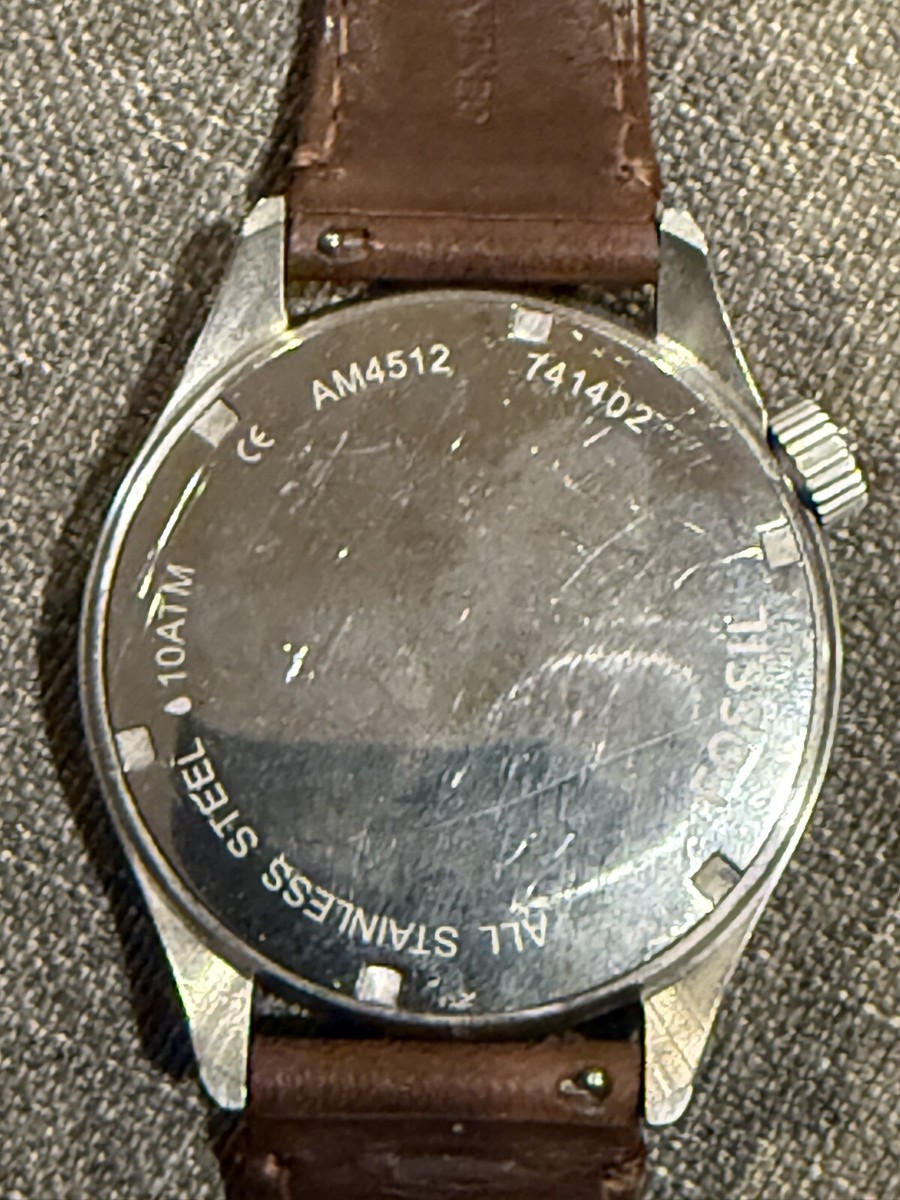 Men's Fossil Black Pilot's Watch AM4512 741402 Stainless brown