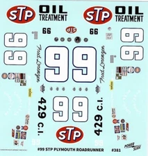 Powerslide 381 #99 STP Road Runner Fred Lorenzen 1/25 waterslide Nascar decal