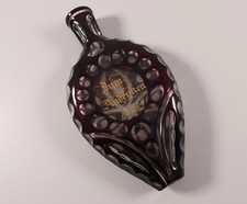 B&ouml;hmen Flasche gro&szlig;er Flakon  Rot zum Andenken datiert 14.11.1849 Biedermeier