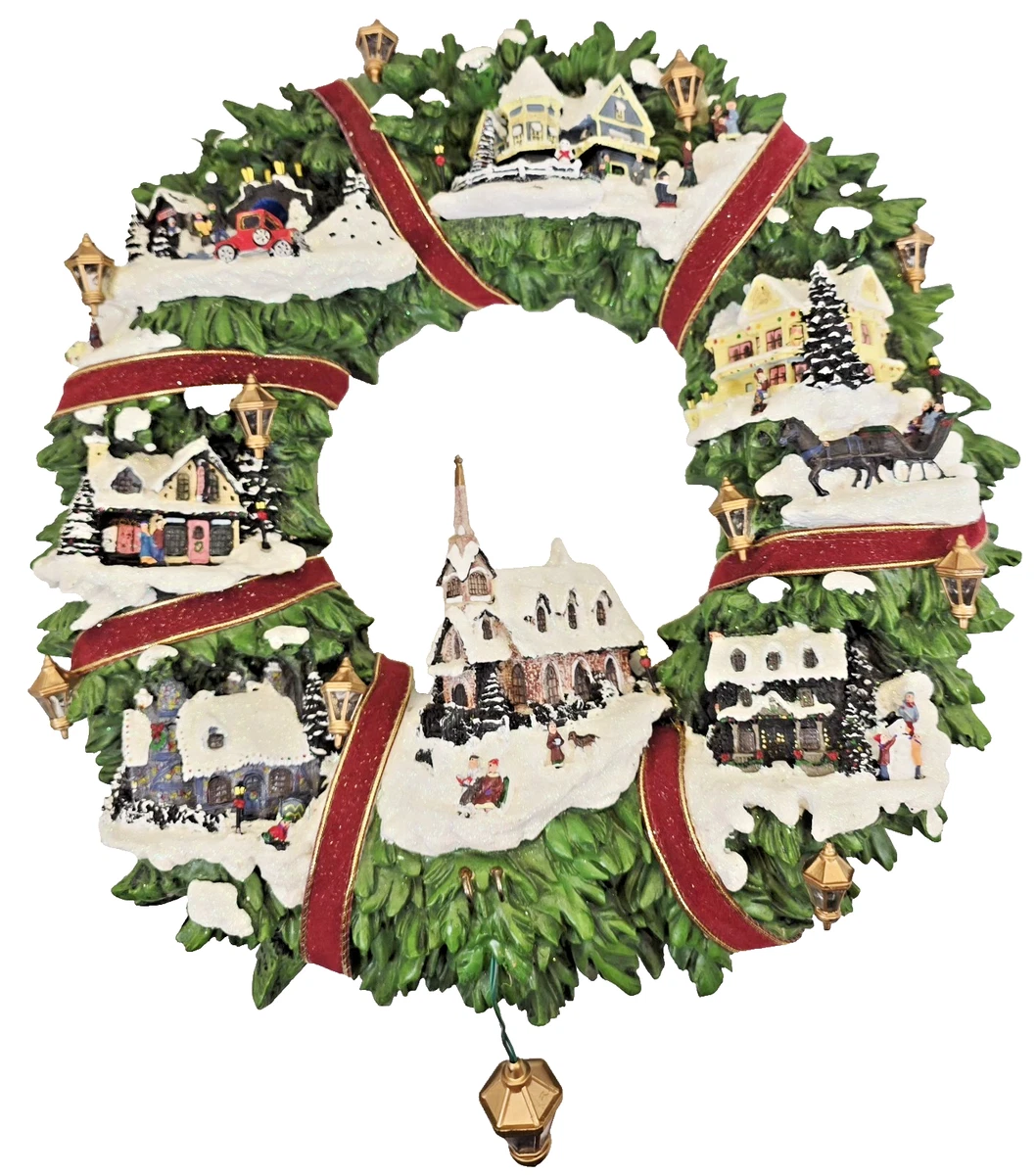 thomas kinkade christmas village wreath products for sale | eBay