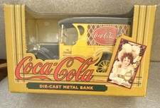 Coca-Cola Die-Cast Metal Bank Yellow Black Delivery Truck 1993 Original