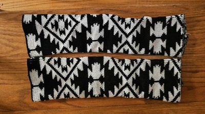 Leg Warmers One Size Jr Womens Black & White Geometric Pattern Preowned 