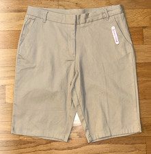 IZOD Plus Khaki Chino Uniform Bermuda Shorts - Girl's Plus Size 18.5 XL