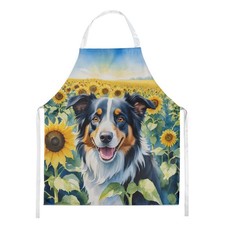 Caroline's Treasures Border Collie in Sunflowers Apron DAC6032APRON