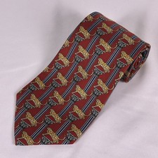 Cravatta Paul Fredrick 100% seta vintage modello colonna tigre marrone made in USA