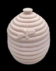 Vintage Jeannette Shell Pink Milk Glass Beehive Honey Jar Pot Bee Hive 4.5"