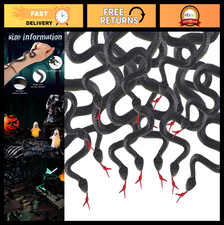 50 Pcs Realistic Rubber Snakes 17.7" Black Plastic for Garden Pranks Halloween