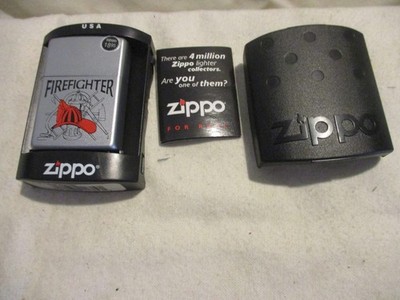 Zippo Lighter Fire Fighter New in Black Case