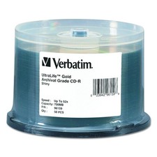 Verbatim UltraLife Gold Archival CD-R 700MB 52X 50 Pack Long Lasting Storage
