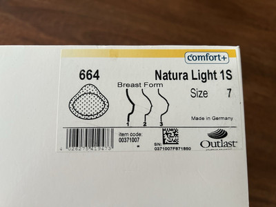 Amoena Women's Natura Light 1S, Ivory 664 Breast Form Size 7