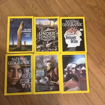 Lot 6 Magazines NATIONAL GEOGRAPHIC  Oct 2011 - April 2017 GUC NICE MIXED LOT