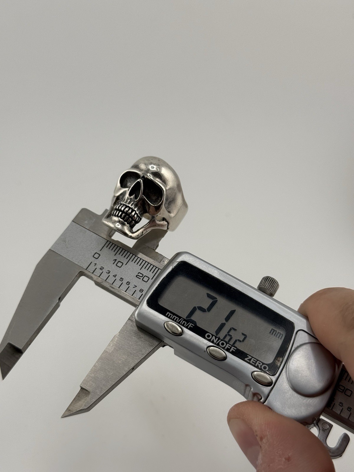 Skull Ring Solid Sterling Silver 925 Ring Heavy B… - image 10