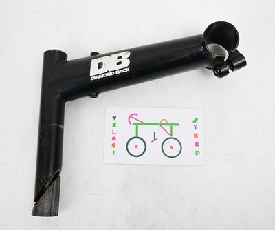 Vintage Diamond Back 1'' Cro-Mo 150mm Quill Stem 25.4mm Clamp Black MTB Bike
