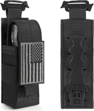 Tactical Flashlight Holster, Adjustable Flashlight Pouch Holder Molle Torch Carr