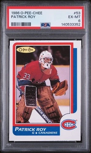 1986-87 O-Pee-Chee #53 Patrick Roy RC ROOKIE PSA 6 EXMT
