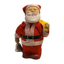 Vintage 1950's Wind-Up Santa Claus Made in Japan WORKS