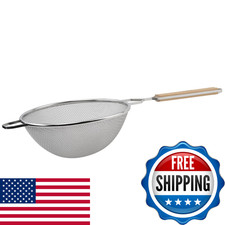 Winco Ms2K-10D Strainer 10.5-Inch Diameter Double Fine Mesh Medium Stainless