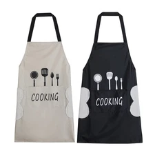 2 Pack Kitchen Apron with Hand Wipe,Water-drop Resistant with Pockets Cooking...