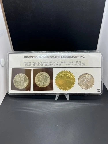 1946 50C Half Dollar Walking Liberty in OGP & COA