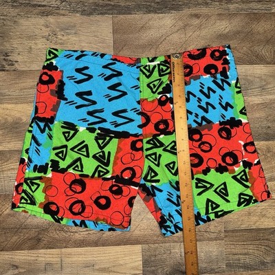 Vintage Surf Line Jams Shorts Mens Medium Colorful Made in USA 80s