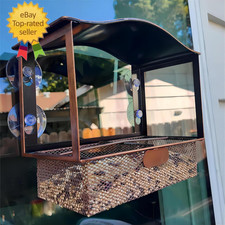 Window Bird Feeder, Metal Bird Feeder Window with Wide View, Window Bird Feeders