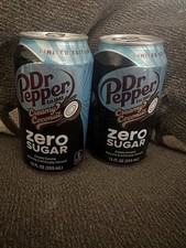 New Limited Edition Dr. Pepper zero creamy Coconut 2 two 12 Oz Cans Soda