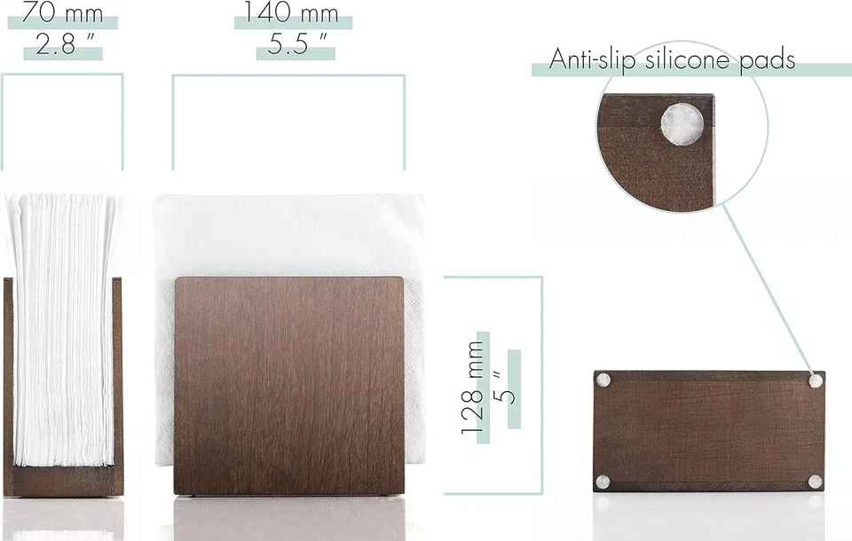 Portatovaglioli Da Fattoria - Portatovaglioli in Legno Marroni per Tavoli - Dist - Immagine 3 di 4