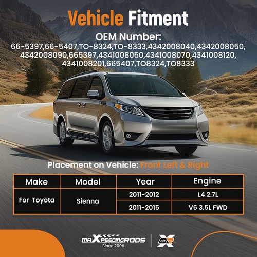 Front Pair CV Axle Joint Shaft Assembly for Toyota Sienna 3.5L V6 FWD 2011-2016 - Picture 7 of 20